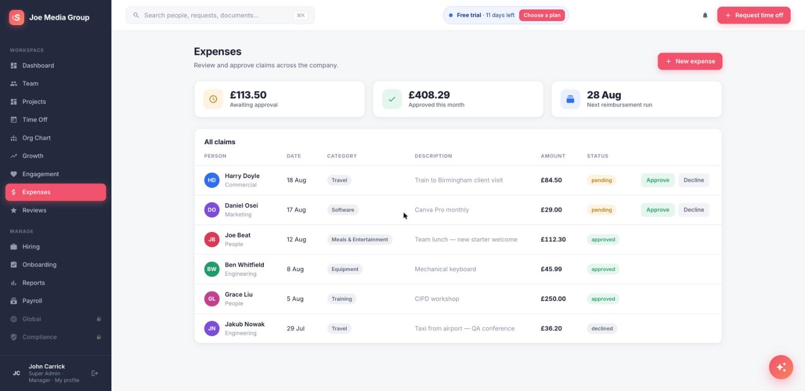 Expenses in Staffvelo