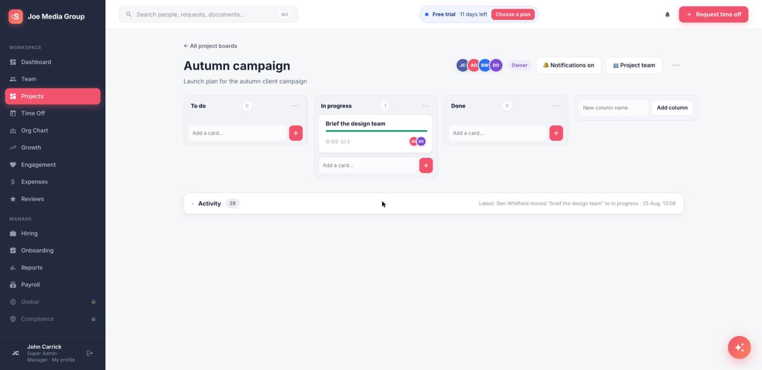 Projects in Staffvelo